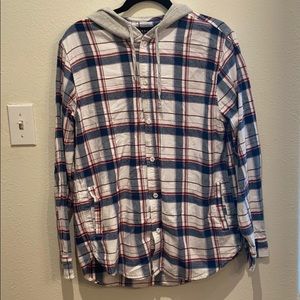 Pacsun Men’s flannel button down hoodie